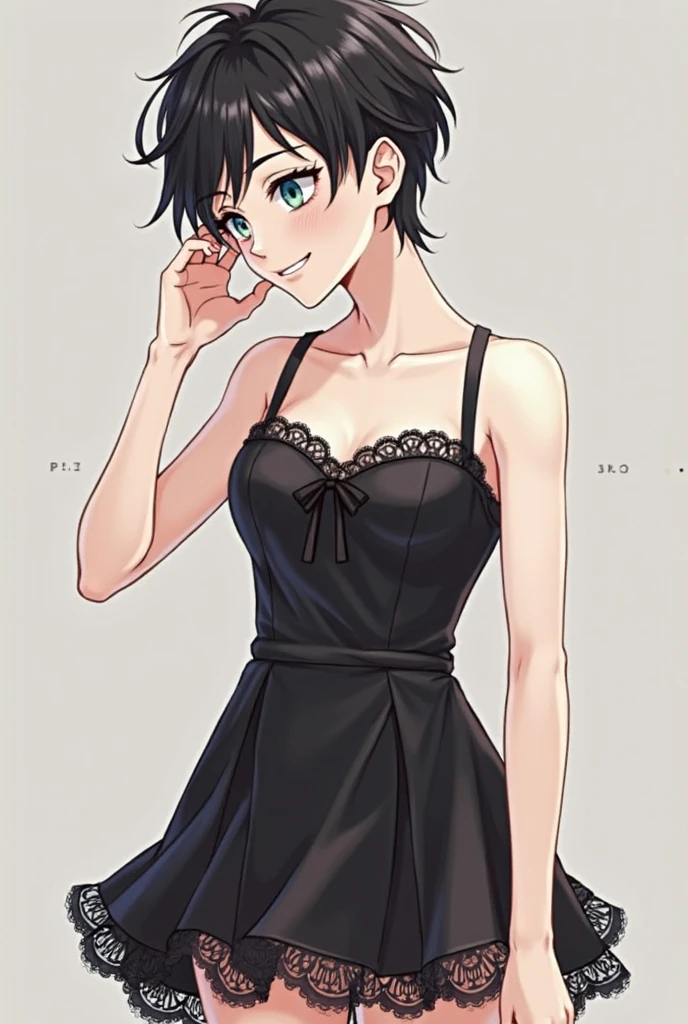 ((beautiful face)), extremely delicate face, creamy smooth skin, masterpiece, 1 girl, best quality, ultra-high resolution, (photorealistic: 1.4), whole body, gentle glow, amazing stage lighting, (In class), ((black dress with open shoulders)) look at the public, necklace