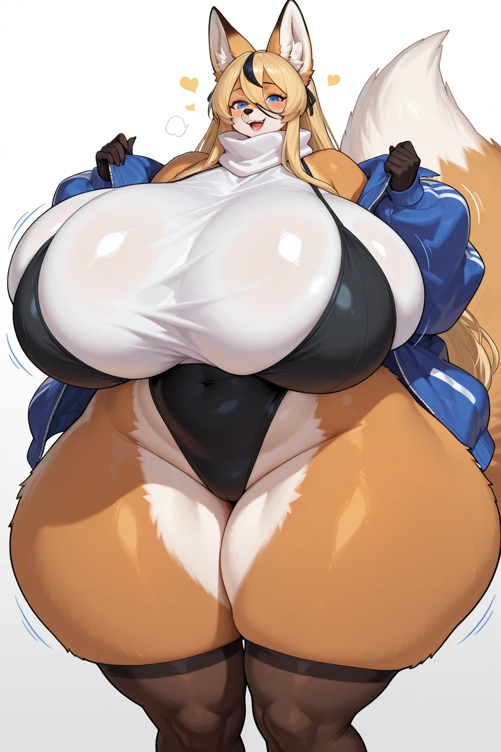 blonde hair, blue eyes, curvy body, thick thighs, big boobs, furry, bunny