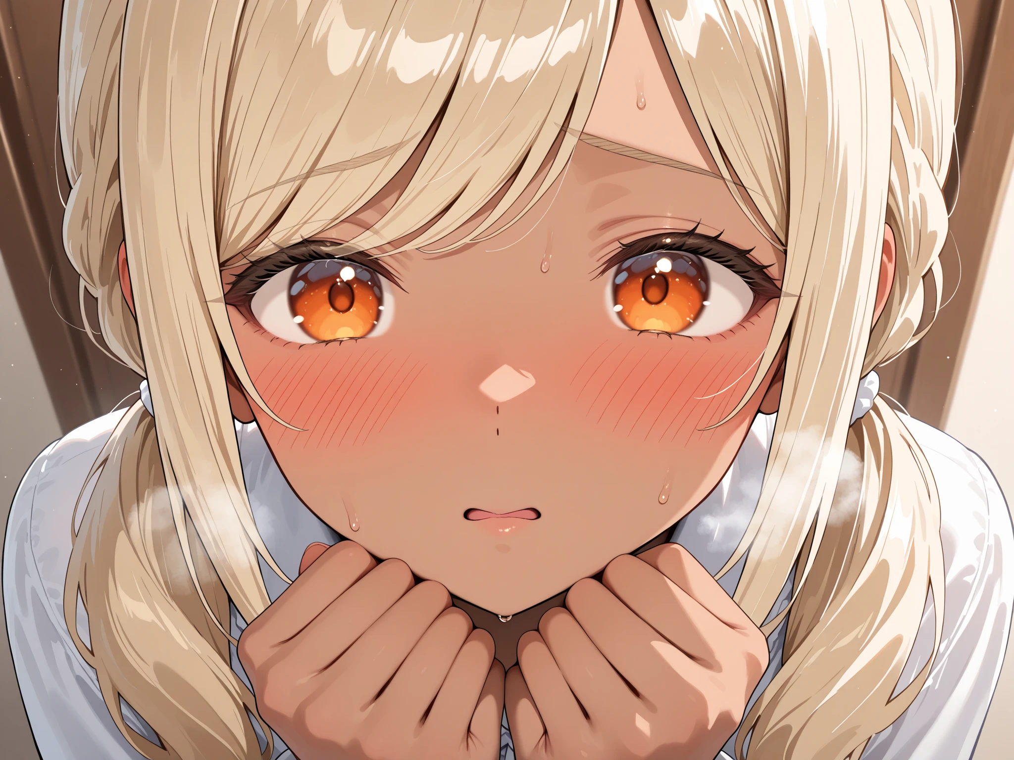 Obra maestra, La mejor calidad, 1girl, solamente, Nahida_Genshin, pupilas en forma de cruz Tenga en cuenta que este es el mensaje utilizado para pintar las pupilas en forma de cruz.. Esta imagen de muestra se utiliza para demostrar el poder de pintar usando este LoRA, night, face, open mouth, uvula, mouth, tongue, tongue out, pupila cruz, cross pupil, green eyes,