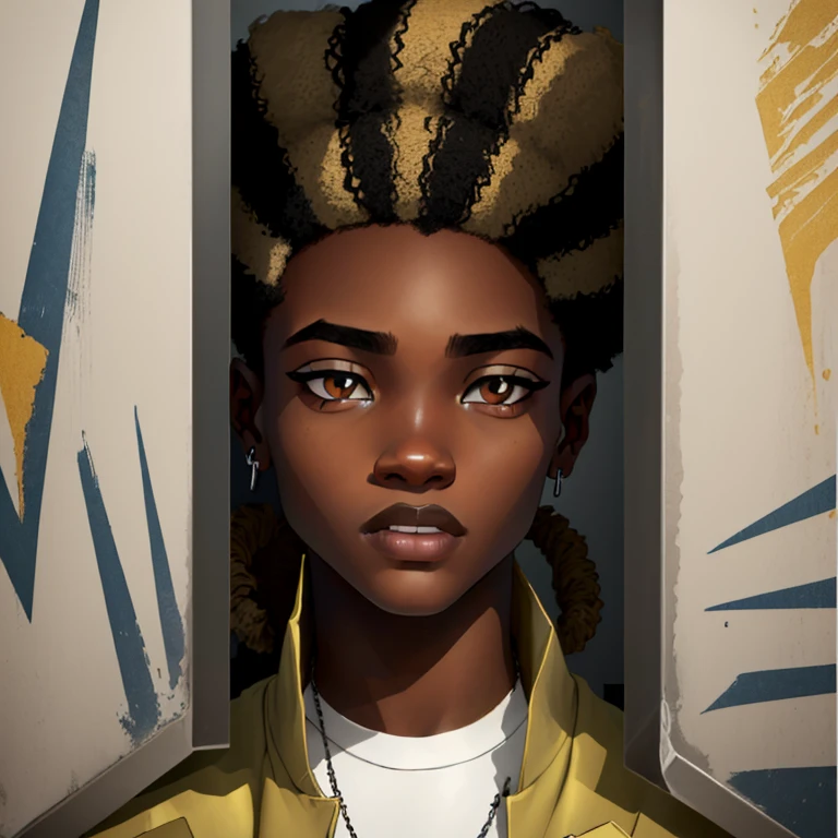((Vulgarity)), portrait, 1girl(someone addicted to sex, Prisoner),dark brown skin,Mohawk haircut,gonzo pornography
