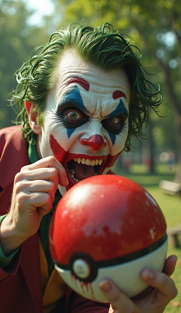 A 1950s-style clown with retro horror makeup, green toxic smoke rising from his face, and classic horror attire. The background is a dark, abandoned carnival.