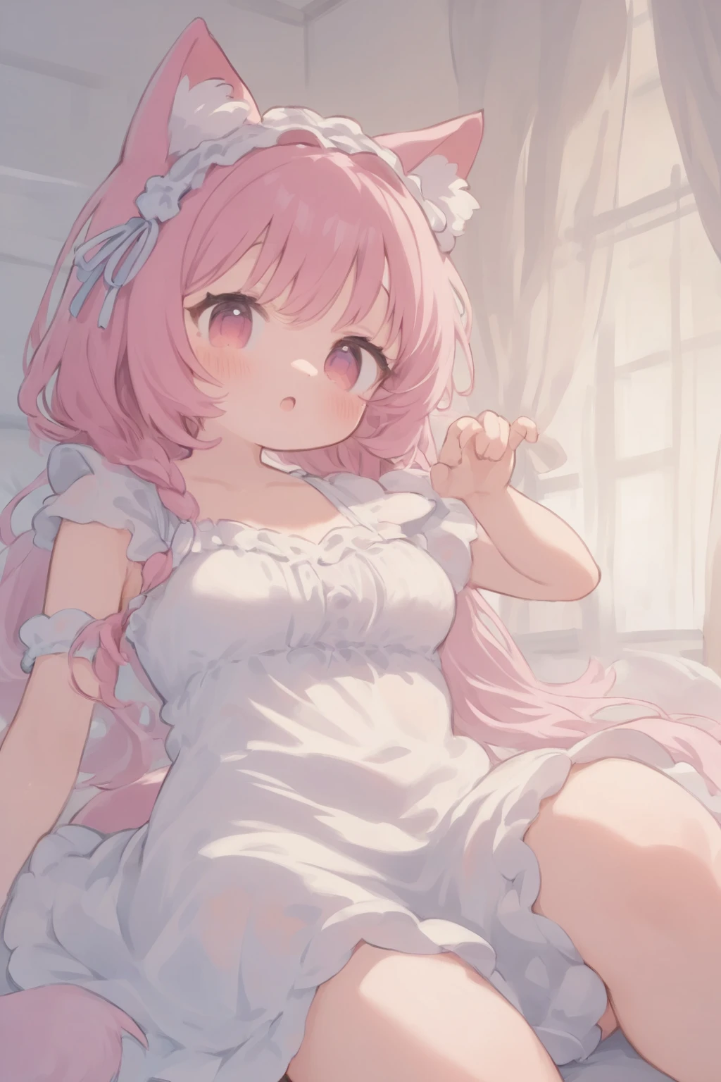 ((orgasm:1.3)、Watery eye、Cramp、blush、(Hollow Eyes:1.3)、Pink shorts:1.3)