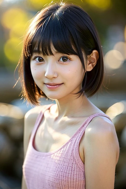 Best Quality, masutepiece, Ultra High Resolution, (Photorealistic:1.4), Raw photo, 1 girl, cheer girl, 16 years old, Japanese, High school students, ultra gigantic tits, Black hair, Medium bob hair, Very beautiful face, Very beautiful eyes, Smile, Dynamic Pose