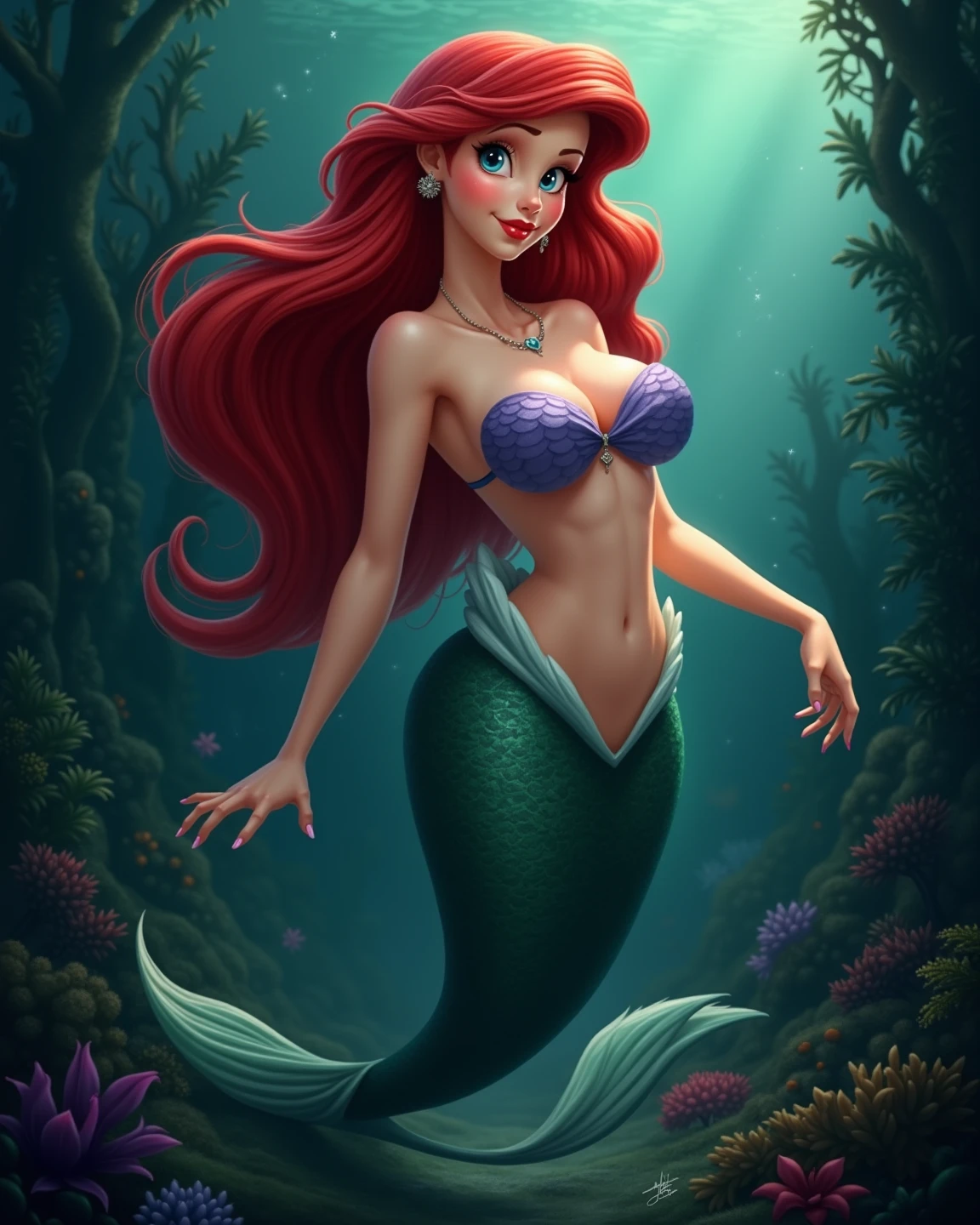 Generates Princess Ariel naked and with big tits