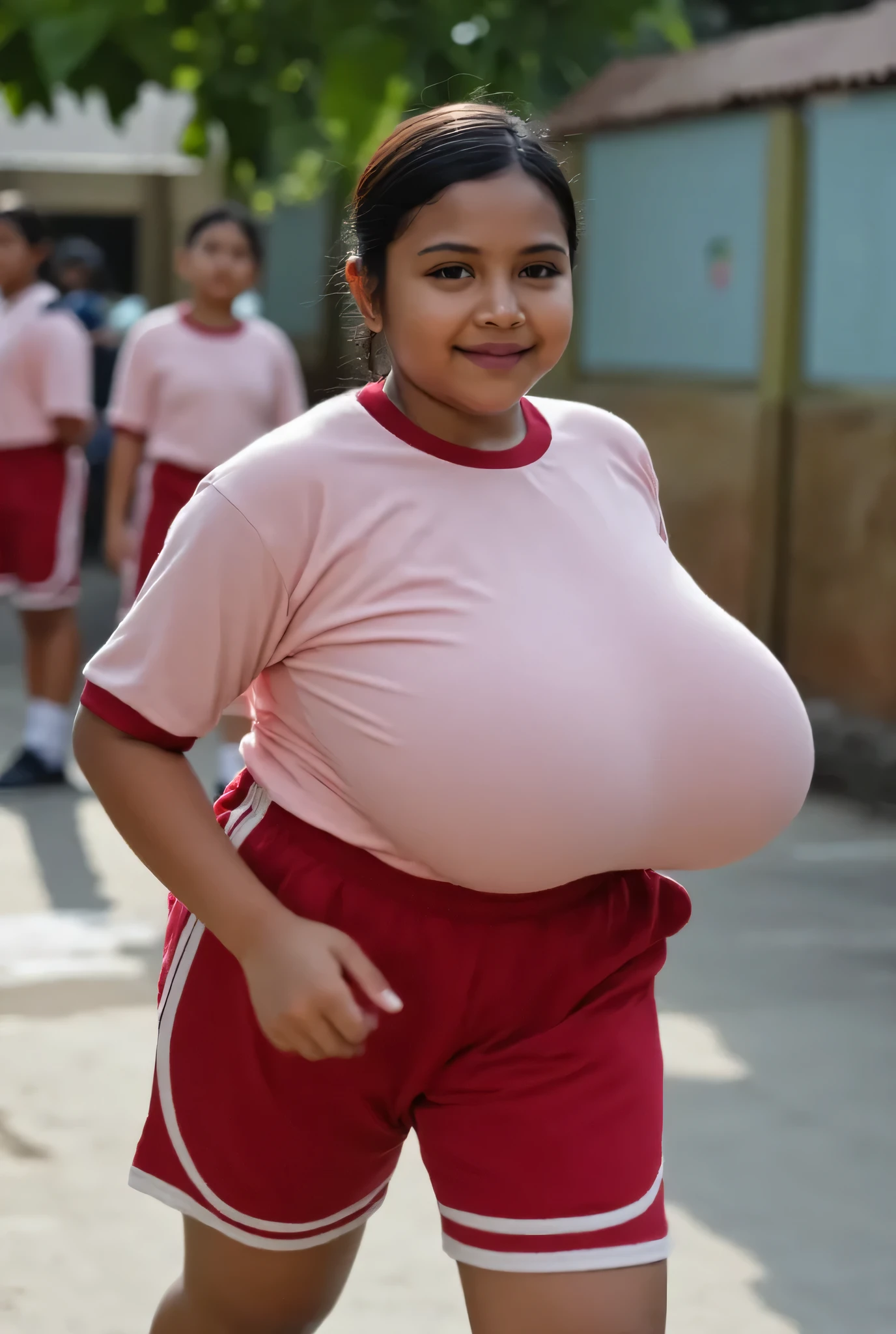several people are posing for a picture in front of a crowd, profile pic, profile picture, very very low quality picture, having a great time, group photo, with the sun shining on it, hundreds of them, over-shoulder shot, pictured from the shoulders up, karla ortiz, center of picture, wearing an orange t shirt, discovered photo, Big tits, huge tits, no clothes, sexy, cute, minimal clothes, thick, bbw, chubby stomach, thick nipples, nipple piercings, large areola, hard nipples, piercing through shirt, nipples hard through shirt, busty, major cleavage, naked, ripping through top, spilling over sides, bra too tight, giant tits, extra wide hips, upper body zoom in, showing off huge tits, fat stomach, see through top, fat bbw, large areola showing, major cleavage, latina, down to stomach, wide hips, sexy, upper body zoom, thick arm, showing off tits, top half only, showing only upper, height difference, down to waist, tall and short girls, belly worship, tits worship, touching each other sexy, touch other sexy style, tall and short standing next to each other, two thicc girls different heights, no pants, touching , twerk together, height difference