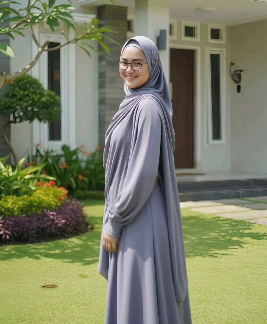 50 years Old, Hijab Indonesian mature woman, Big Tits : 66.9, Gamis, Breast out from her clothes : 1.9, at doctor office, Dark light, at Nighttime