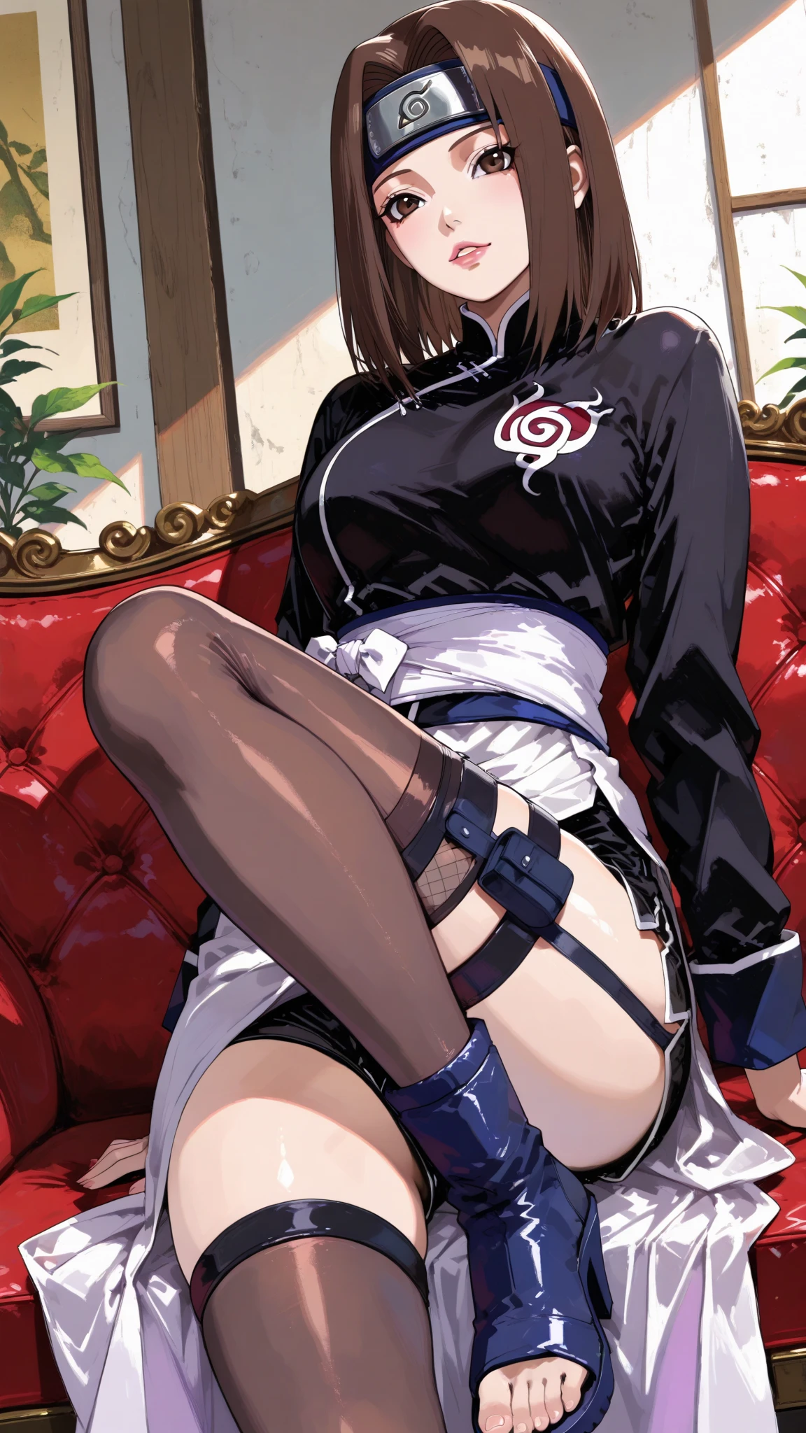 (Obra maestra, mejor calidad), detallado, hoja de personaje, (La misma persona, ropa real, tight drss, blusa, Falda,, reading , tacones negros, Muchas partes), athletic, tetona, demonio, demonio girl, detallado beautiful purple eyes, detallado face, orejas earings, pelo rojo y piel blanca, caballo largo,bad girl, Lleno de detalles.