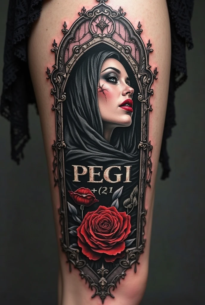 Grim reaper tattoo with roses