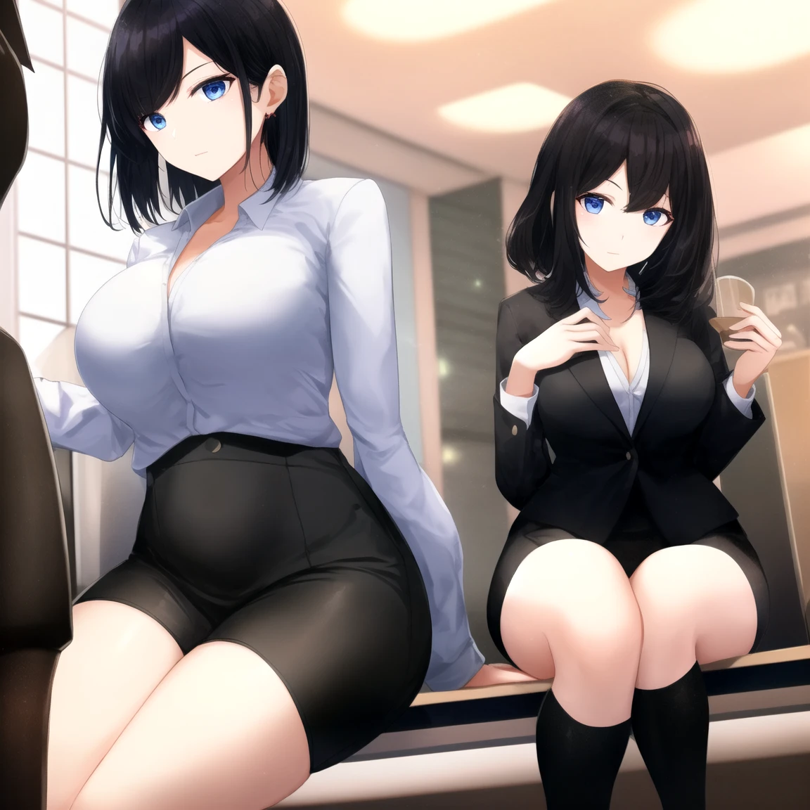 masutepiece,（masturbation）、Best Quality,ultra-detailliert,(A MILF:1.16),pinafore、mothers、独奏, A dark-haired, see the beholder,(de pele branca),