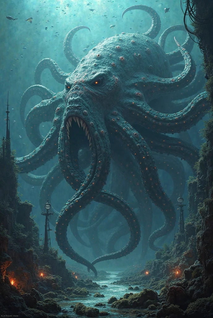 OC Rendering，3d design，Cthulhu，deep sea，Tentacles，fear，game design，Role，Picture quality HD