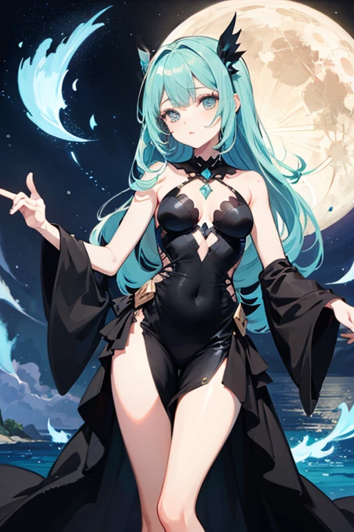 dark magician yu gi oh sexy sitting showing vagina light skin, cabello claro, ojo verde pecho grande traje azul con dorado,