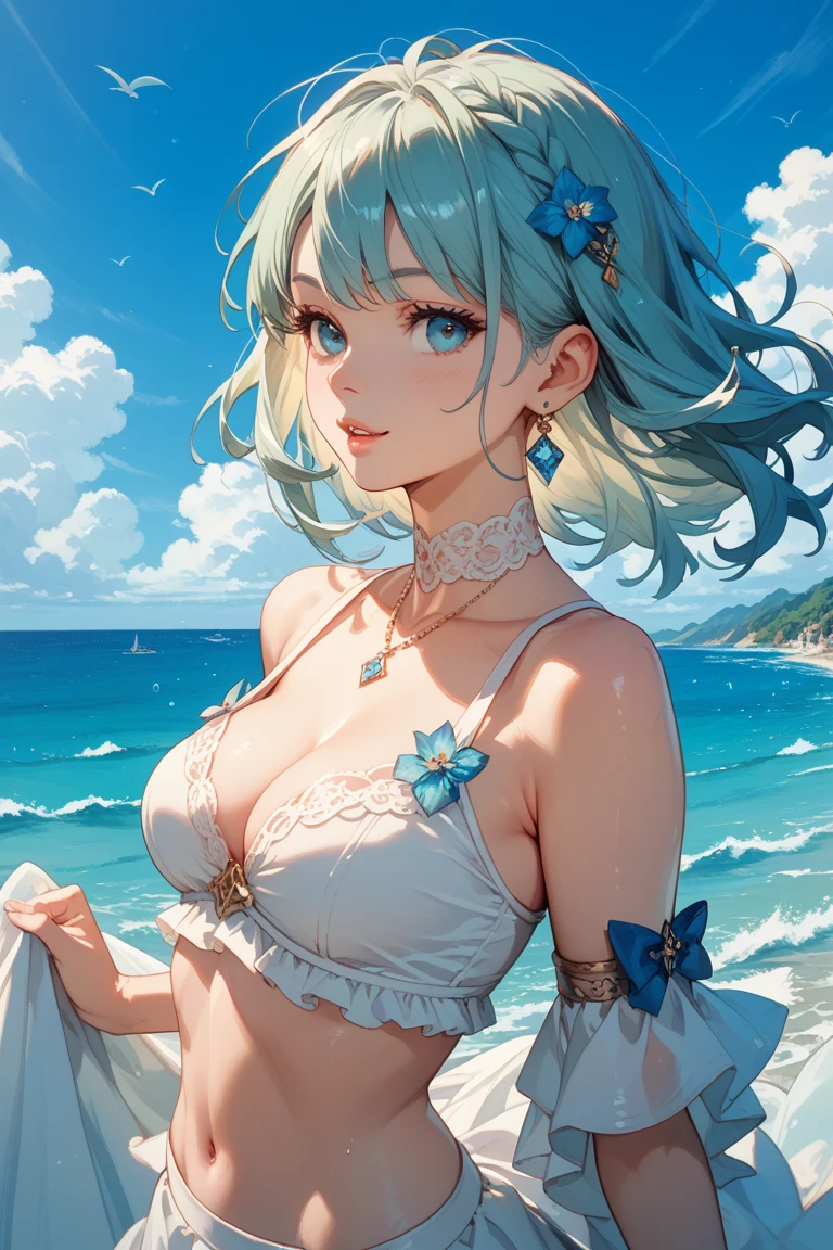 steam punk, ifrit, bikini, ((masterpiece, best quality:1.5)), ((Beautiful detailed cat aqua eyes:1.2)), cat ears, pale skin, medium breasts, beautiful hands, beautiful fingers, EasyNegative