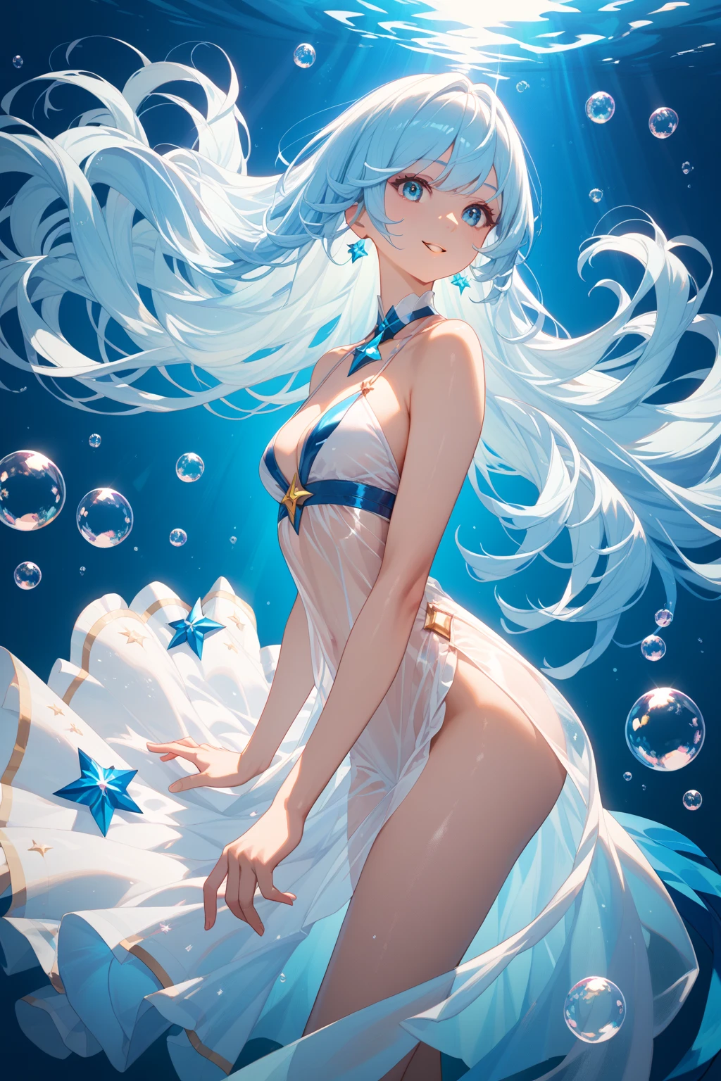 (Masterpiece), (Best Quality), (Super Detail Rich), (Random Hair), (Illustration), (1 Girl), (Fashion Dress), Naked Girl Standing, Fashion Model, Viewing Viewer, (Meeting), (Simple Background), Beautiful and meticulous eyes, charming beauty, floating, (high saturation). Light blue hair, bangs, hair bands, floating flowers, flowing hair, (sparkling), best lighting, best shadow, ray tracing 4K, correct human body structure, medical anatomy of facial structure, concentration, gaze, correct facial features, 35mm, figure vertical drawing, magazine cover, human body template, mushrooms great, whole body, complete human body, sexy clothes, and background.