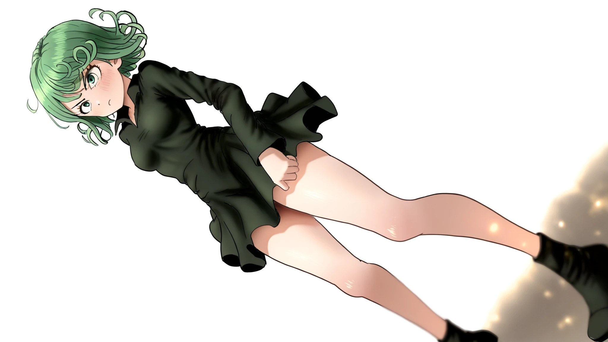 cum in pussy,arms up behind,simple background,spread legs,pubic hair,bottomless,topless,large breasts,show off nipples,((masterpiece,best quality, detailed)), 1girl, solo,ryofu housen, magatama earrings, blazer, single earring, smile, parted lips, cleavage,((from below)),squatting,long slouchy socks,loose socks,loafers