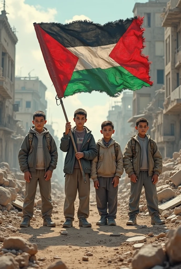 Palastine childrens are killing by Israeli missile but still they are with the flag of palastine