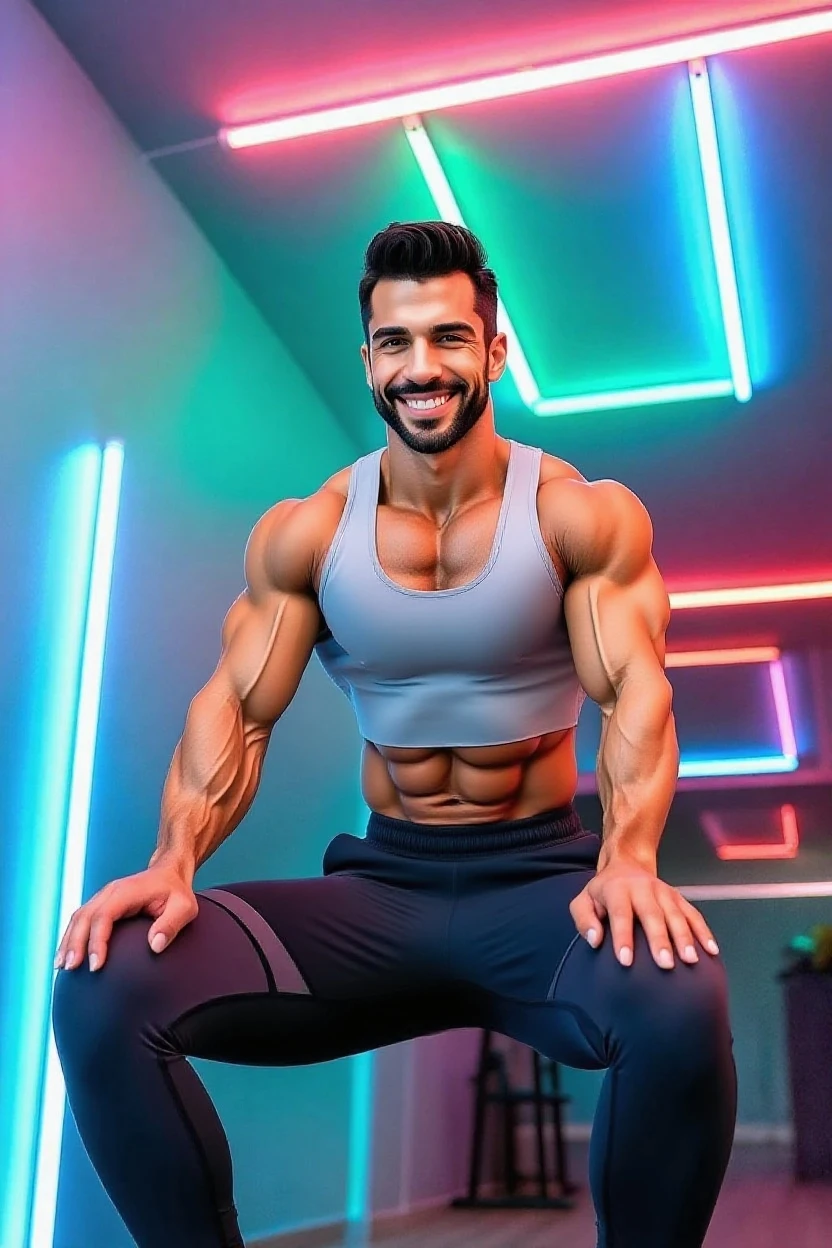 change background to gym, make me fit, six pack, 4k, realistic face