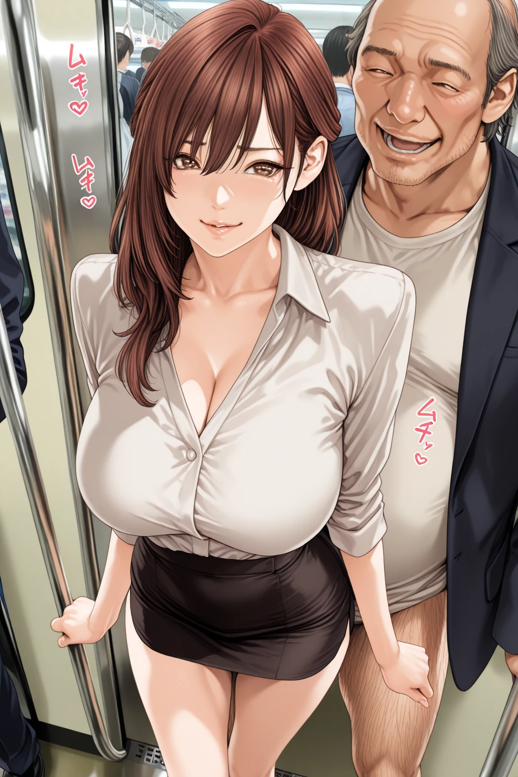 perfect human body, 1 old man, 1 girl、couple、hetero、 software, ((realistic)), (highly detailed background、In front of the door of the Bathroom), ((short girl, 、transparent mini sexy dress woman), (((Stand next to the girl、old man putting his hand on girl's shoulder))), ((woman waving)), ((Sweat,vapor,))), big breasts、((expression of fear)), (blushing face), old man standing next to a girl、vulgar laughing man, Embarrassed, wife cheating, Caught in the act, full naked, Sharing wife, old man and girl, girl fitness muscular legs, high quality ultra-detailed, definition 4k ultra, couple in love, Man lifting woman's dress, woman Erect nipples, decollete big, age difference, Girl with sexy face, raped girl, striptease, Girl raped by several old men, slut girl, woman boots out, woman no panties, girl with two old men, sexy girl, Girl grabbing old man's penis, 4, couple of sexy tall mom teacher and young son having sex (milf seducing small boy), eight years old birthday party at home, birthday party at home, birth day decoration, sexy teacher in hot teacher outfit celebrating birth day with small son eight years old, group of boys celebrating birthday with the sexy tall teacher , sexy latin teacher with small son touching , busty girl , lingerie, perfect ass, perfect legs, huge breast milking, Sexy hooker teacher seducing boy in birthday party, sexy teacher ridding son having sex, mom and son , tall fitness busty blonde cheerleader 25 years old woman showing tits , sexy tall busty cheerleader covered in milk in a group of boys, cheerleader and small boy having sex in school, sexy cheerleader in hot outfit, tight outfit showing tits to small boy, tall cheerleader having sex with 15 years old boys in kindergarten , beautiful face seducing boys in kindergarten, sexy cheerleader breastfeeding boys, party of boys and cheerleader, boys touching sexy woman, Photo of a hot and sexy tall cheerleader with a small son (Shota) , A 8 yo boy penetrating and holding her grabbing her chest 