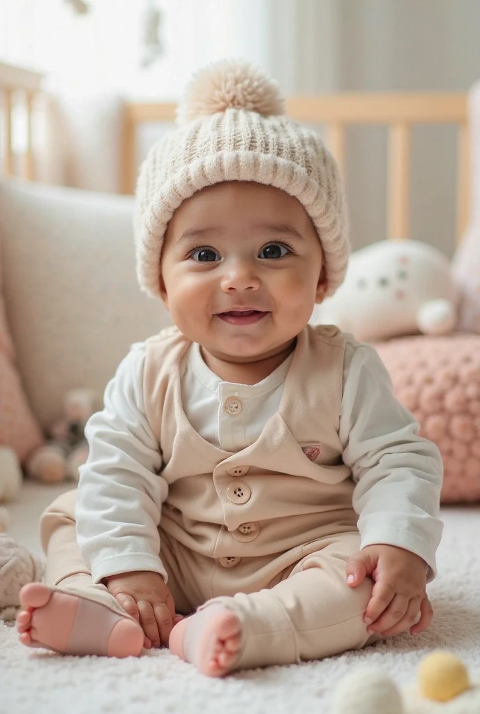 Cute baby in pink clothes