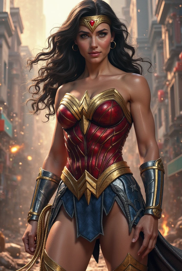 (ultra realistic,32k, masterpiece:1.2),(high detailed skin:1.1),( 8k uhd, dslr, high quality:1.1),
<lora:ww_v1:0.7>ww, wonder woman, 1girl, solo, breasts, black hair, brown eyes,, , <lora:add_detail:0.89>, (huge breast:1.1),
(looking at viewer, Bend forward:1.1),
,(glow in the dark:1.1), A place in a galaxy far far away, stars, starry night
