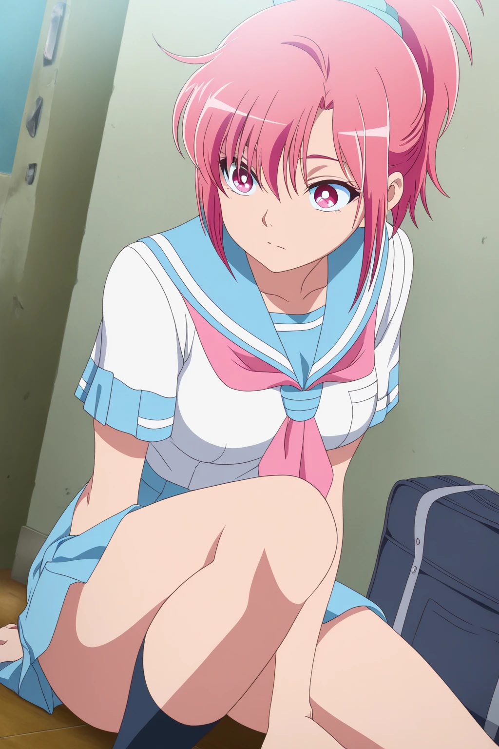 High school girl with stomach ache