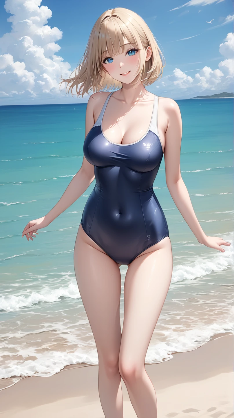 score_9, score_8_superior, score_7_superior, High resolution 3D anime style,A masterpiece in 32K resolution,Highest quality,it is really amazing,Very detailed,Ultra-high resolution,Ultra-realistic,Realistic,Increased depth of field,Cinematic lighting,
(Sexy mature Japan woman:1.1),
black straight medium hair,Ultra-detailed and beautiful face,Calm and gentle look,Beautiful brown eyes,Translucent white skin,Realistic skin texture,Great proportions,
Elegant high leg swimsuit,
Simple design,Chic color scheme,Detailed fabric texture,
(Dark overcast sky on a dull night:1.1),(Dark clouds filling the sky:1),(Thundercloud:1),Coastline at night,Stormy seas,(delay々A desolate sandy beach that continues:1),
Full body photo,Dramatic Angle,