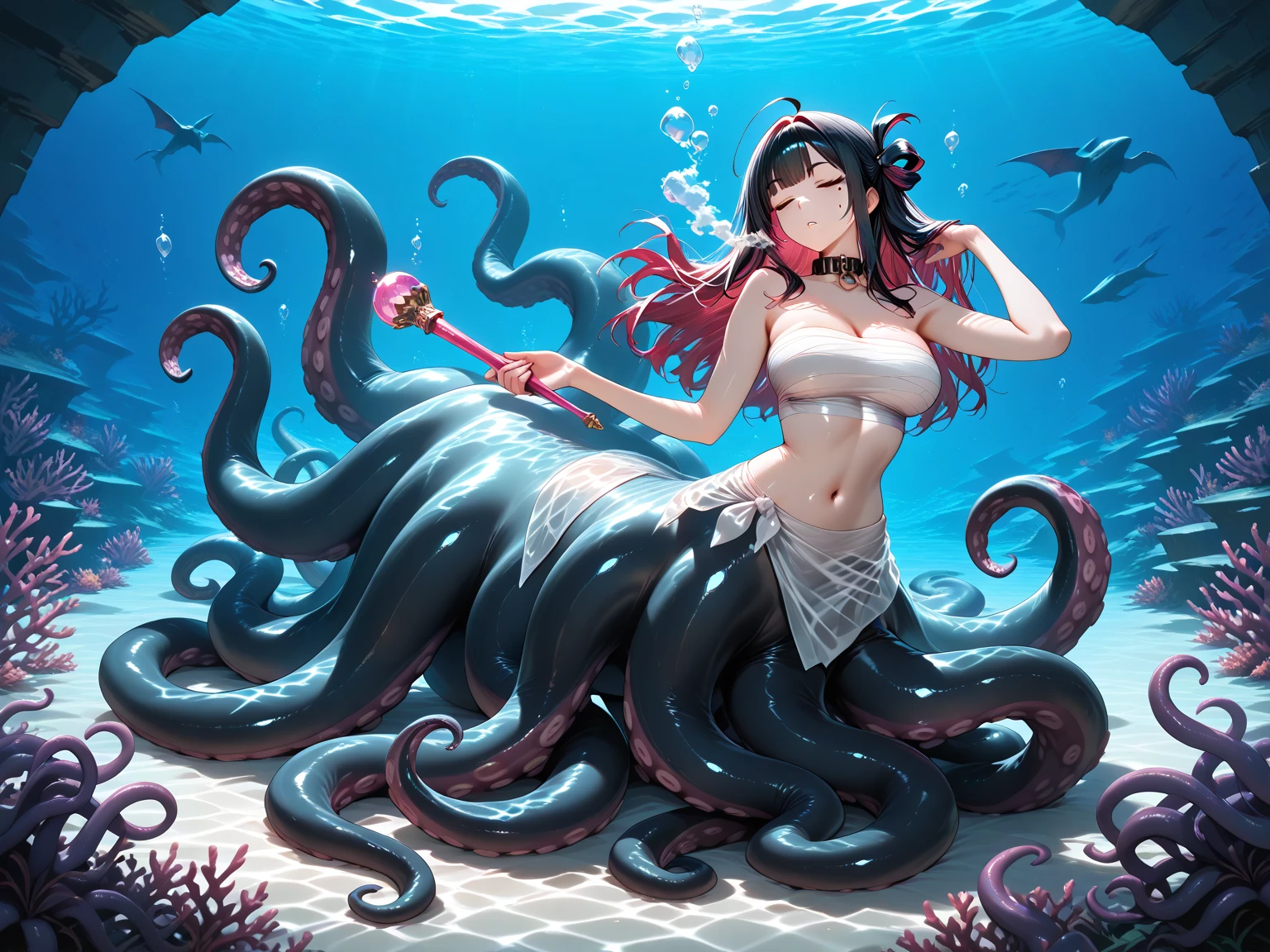 (masterpiece, Highest quality:1.2), One person, alone,Naked,Tentacles