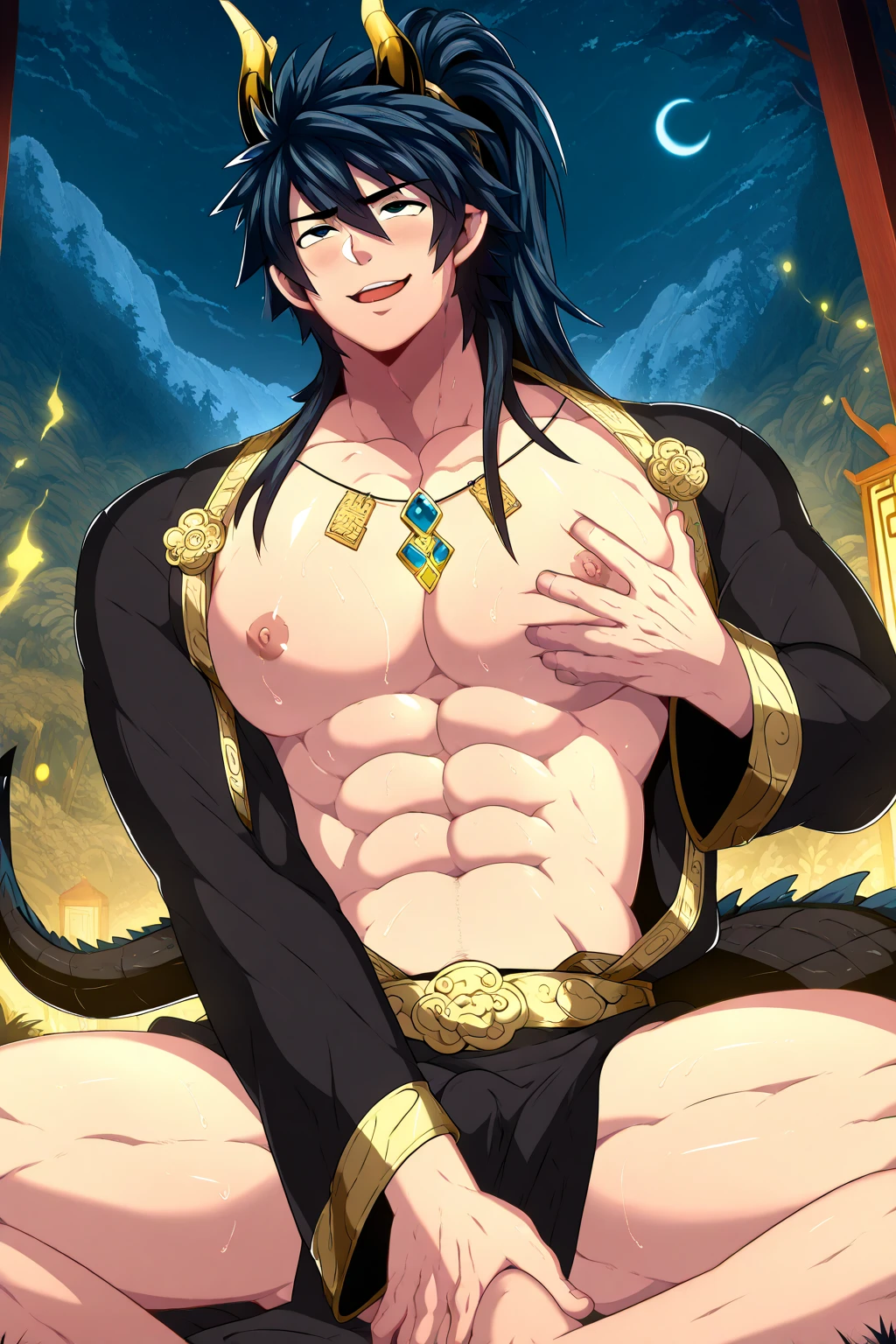 masterpiece, ((masterpiece)), Best quality, complex parts, perfect Whimsical, gentle, a little feminine face, detailed face, Highly detailed and fine figurine, ultra-realistic, detailed body, detailed pectoral muscles, ((Boy's focus)), detailed muscles, convex, (((A handsome boy, 17 years old))), athletic build, ((ideal body)), aesthetically beautiful, erotically tempting, seducing, offering himself With a beautiful sexy tango panti With round perfect buttocks, Rear view from bottom to top muscular, sweaty after a workout, In a Venetian mask with peacock and bird of paradise feathers, In White, red and gold colors, diamond chips all over the body , rear view from bottom to top, (((surrounded by giant black negro wriggling wet penises, phalluses, dicks))) Watercolor, in the style of Caravaggio