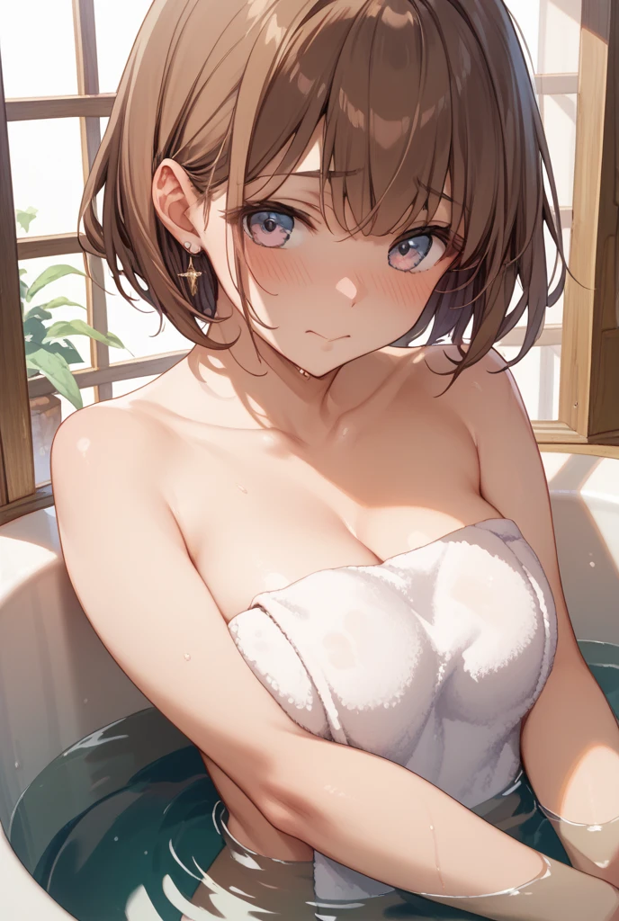 (((Shoulder Deep Soaking in Your Home Unit Bath:1.7))),(((flannel:1,7))),(((Hide your chest with a towel:1.7))),(((night lighting:1.3))),chest slip,blush cheeks、smile shyly,BBW,(beautiful girl)、(Short hair in bright silver and orange inner colors,Floral hair ornament,Floral Braided Top Knot,Ponytail with Twisted Side Part,floral braided tiara,Half-up、Floral Braided Space Van,Voluminous fishtail braids,Twisted bread,),(Fringes are transparent fringes),(((emphasizing the breasts:1.3))),(dynamic angles),(Dynamic and sensual poses),(leaning forward:1.3),(((Worthy statue))),(((clip,a necklace,piercings))),Colossal ,Blush with shame,Entranced eyes,A smile that enchants the viewer,skin shining with sweat,gazing at viewer,bare upper body,48 years old ,bare upper body,Disruption of clothing due to movement,pointy red mouth,perfect round face,,Proper body proportion,details Intricate,Very delicate and beautiful hair,Realistic Photos,Dreamers,professional lighting,realistic shadow,focus only,beautiful hands,nice fingers,Detailed Finger Features,detailed characteristics of clothes,Detailed Hair Features,detailed facial features,(tabletop,maximum quality,Ultra-high resolution output image,) ,(8k quality,),(sea art mode 2.1),(Ultra HD picture mode,)