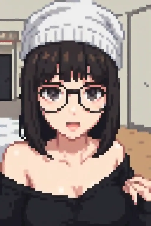 hanako-san, black hair, black eyes, no nose, (((bigbust:1.4))), HANAKO-SAN, BLACK HAIR, BLACK EYES, NO NOSE, black bikini