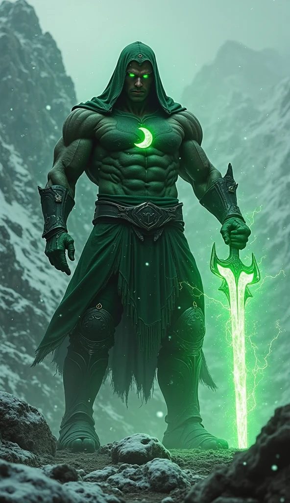 a closeup of a man with green fire on his head and torso, glowing human, As illustrated in Top Cow Comics, Shining in power, Holding green fire, Bright Green Soul Blade,skeleton,skeleton humano,bones,melt,nuclear,(1man)