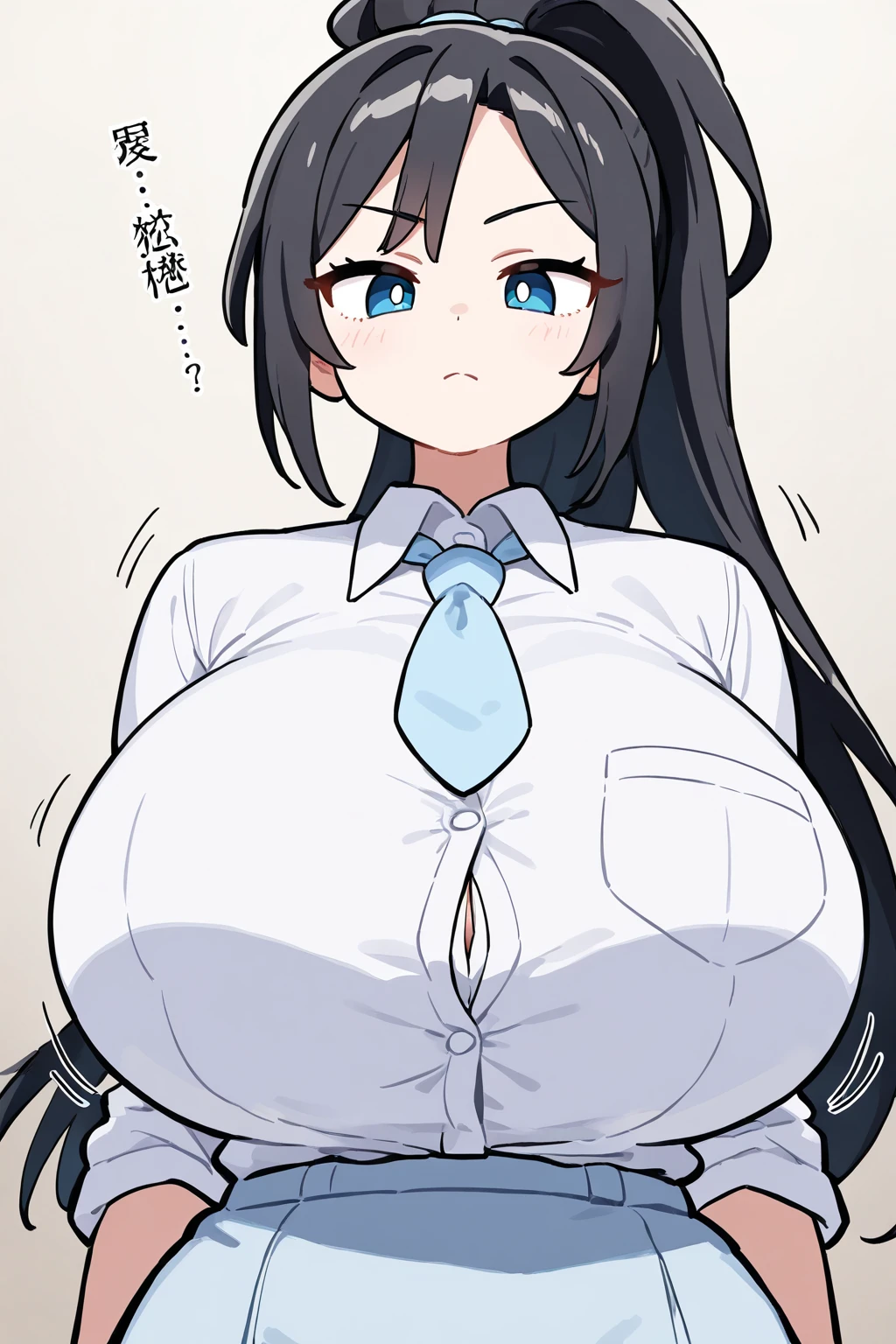 (8k, Highest quality, masterpiece:1.2),\(Narrow eyes),(\(Garment Details\)\),Cowboy Shot,(Huge breasts) ,Very detailedなCG Unity 8k 巨大なファイルサイズ,Very detailed,High resolution,Absurd,Beautiful Eyes,Ray Tracing,Dramatic Shadows,finely,Hyper Detail,(1 girl:1.3),(alone)、(Black Hair),((Long twin tails))、((School uniform、blazer))、blush、Sweat、Thick thighs、hot、((Haa))、((Simple Background))、Wide Hips、sexy、A little plump、((A little plump body))、With pride、(Look forward)、((Haa、Sigh))、((Stand up straight))、((((Face forward and spread your legs wide))))、(((Squat))),((Cowboy Shot))、とてもSweat、((30 years old))