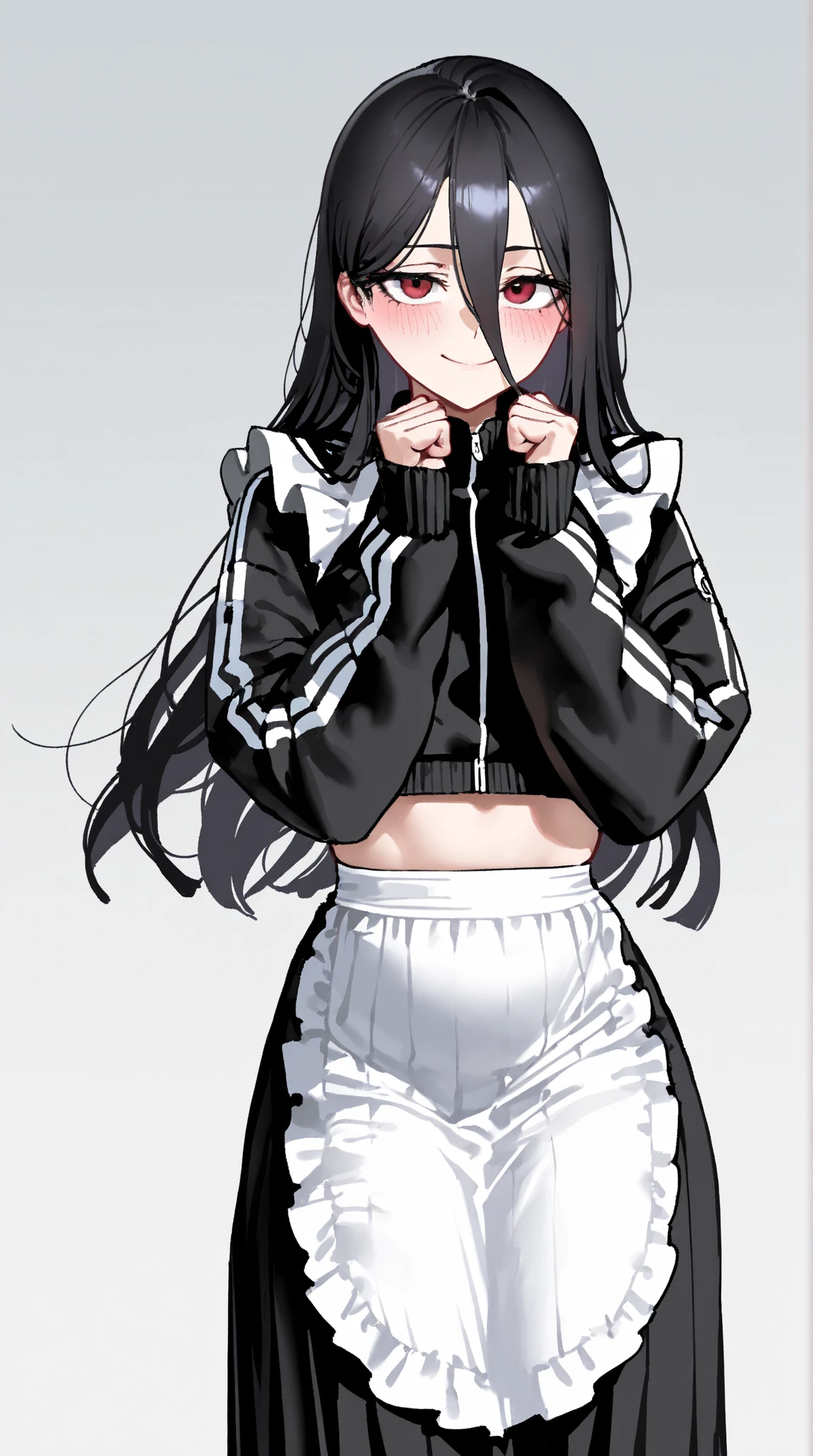 4K, masterpiece, 8k, high quality, 最high quality,10歳のcute少等生, Very white skin, Long brown hair,a bit,Low length,freckles,Thin eyebrows,Straight bangs,(Flat Chest) ,feminine, freckles, Tilt, elegant, elegant, cute, smile, cute, Hilarious, belly button, Denim Low Rise Mini Skirt, ((Black knee socks)), (Ugly clothes)、((Gray background))