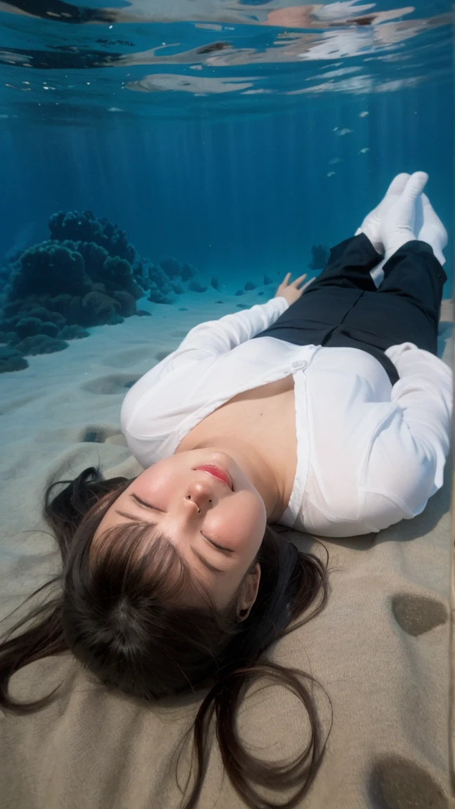Anime girl sinking in quicksand