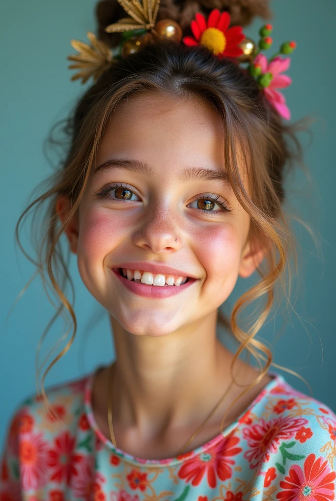 Russian style, girl children, photo studio white infinite background, close-up, bust, portrait, long hair BLONDES GIANT BOW CLOSED EYES,