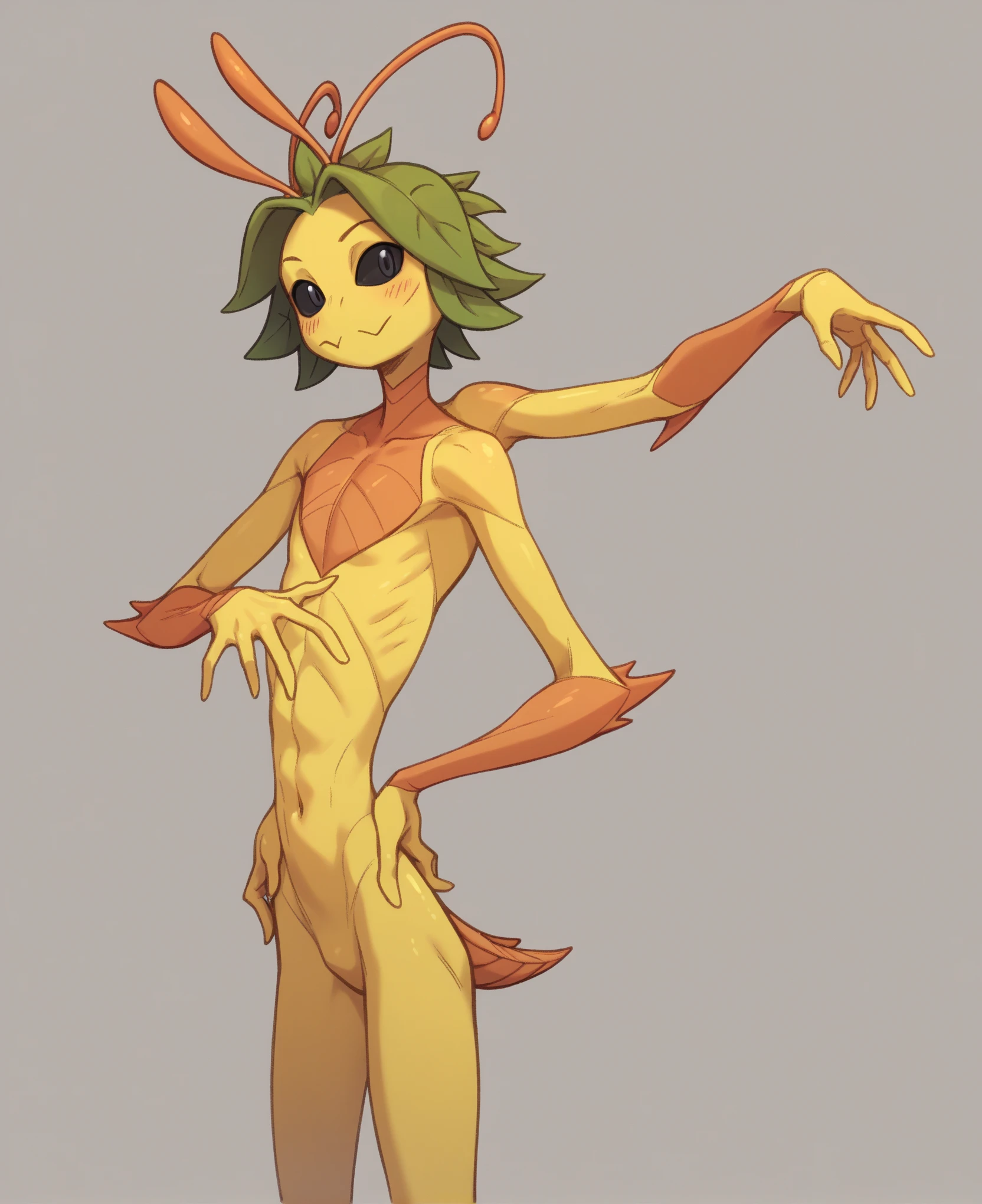<lora:floran:1> floran, male, nude, big penis, big testicles, dark green body, orange hair, plant, darker penis, black eyes