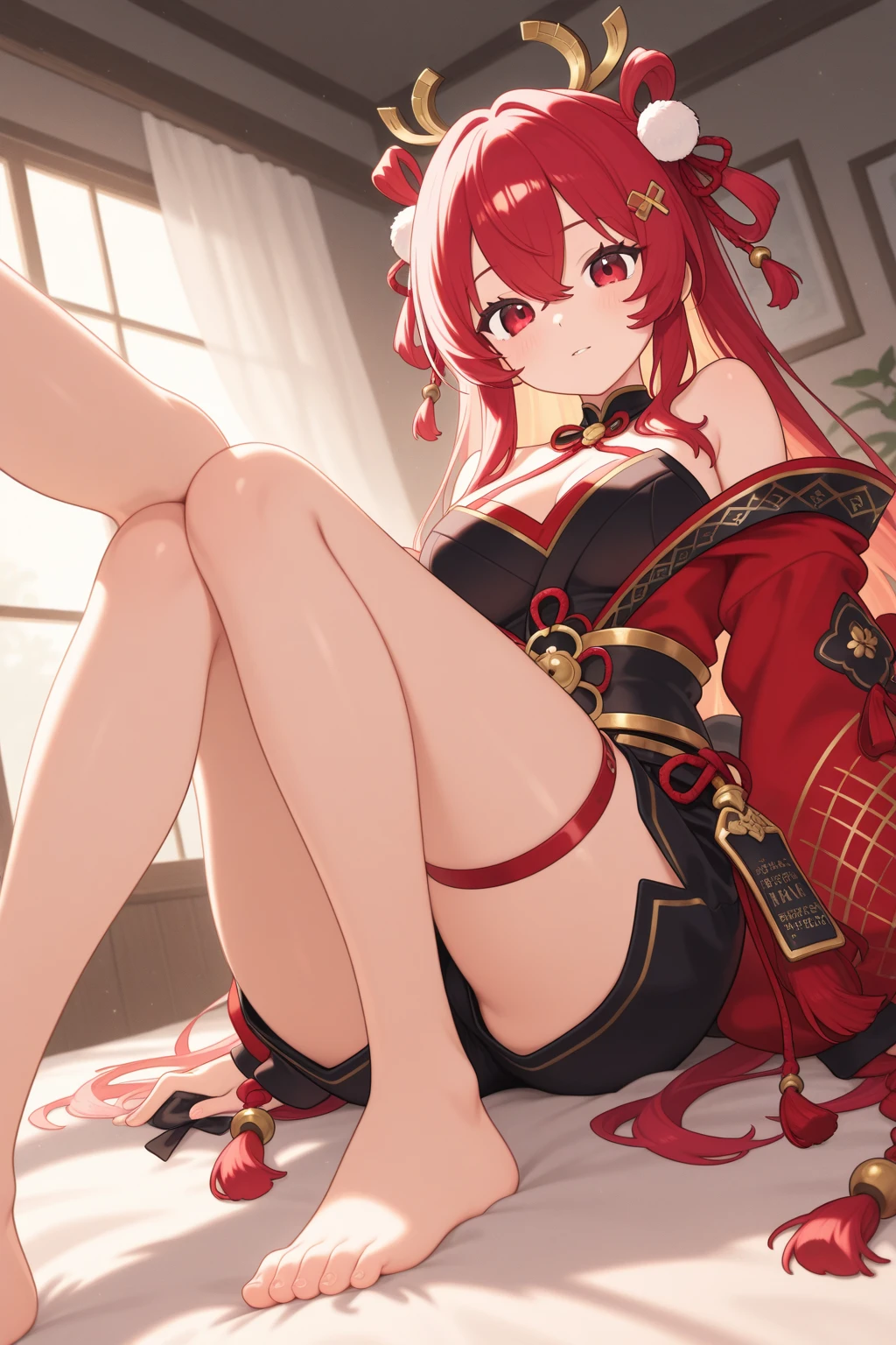 1Women,High cold and cute,Pink hair,Erotic lingerie,Dildos,Vest line,Open both thighs,cum on stomach,Lace-trimmed white stockings,Graceful thighs。Beautiful foots