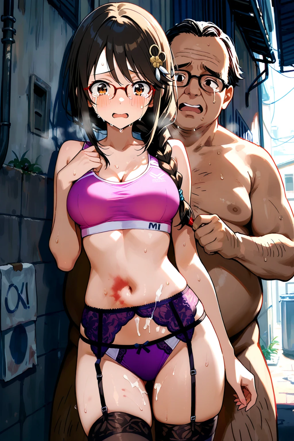 high resolution、highest quality、8k,NSFW1:2,(((dorsal position)))、One boy and one girl having sex、Big Breasts、saliva、orgasm face、Cum in pussy,Sweat,vapor,(Trembling with sexual climax)、(((Heart Pupil))),,(Being poked from behind)、(Grabbing my chest from behind)、Completely naked、Black Hair、Luxury hotel bed、Angle from the front、Ahegao