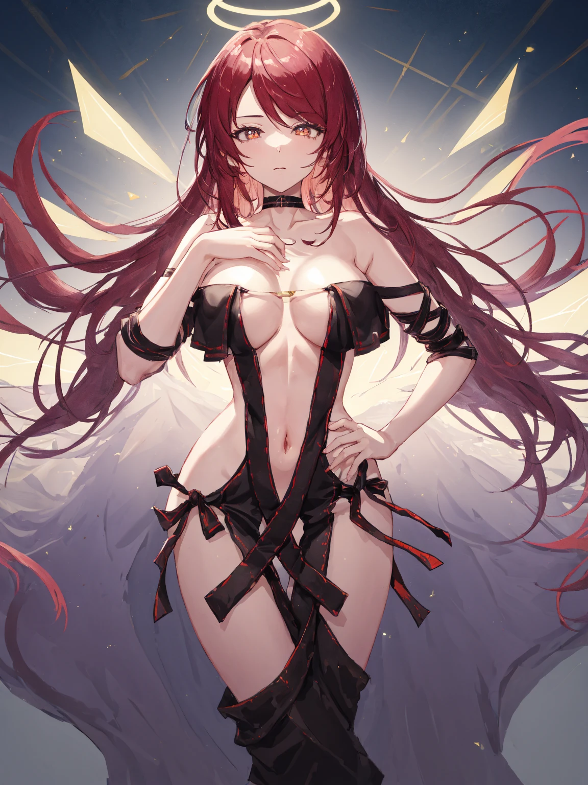 1girl, 18 year old female, Baobhan Sith, Fate Grand/Order, anime style, ultra realistic, high detail, sexy pose, sexy, beautiful, exposed skin, slender, skinny, exposed breast, breast, nipples, nude, nudity, absurdres, high res, ultrasharp, 8K, UHD, retina, masterpiece, accurate, anatomically correct, perfect ???????, textured skin, super detail, high details, high quality, award winning, best quality, high res, looking at viewer, detailed eyes, four fingers and one thumb per hand, perfect hands, perfect finger, two arms only, no clothes, revealing, red hair, pale blue eyes