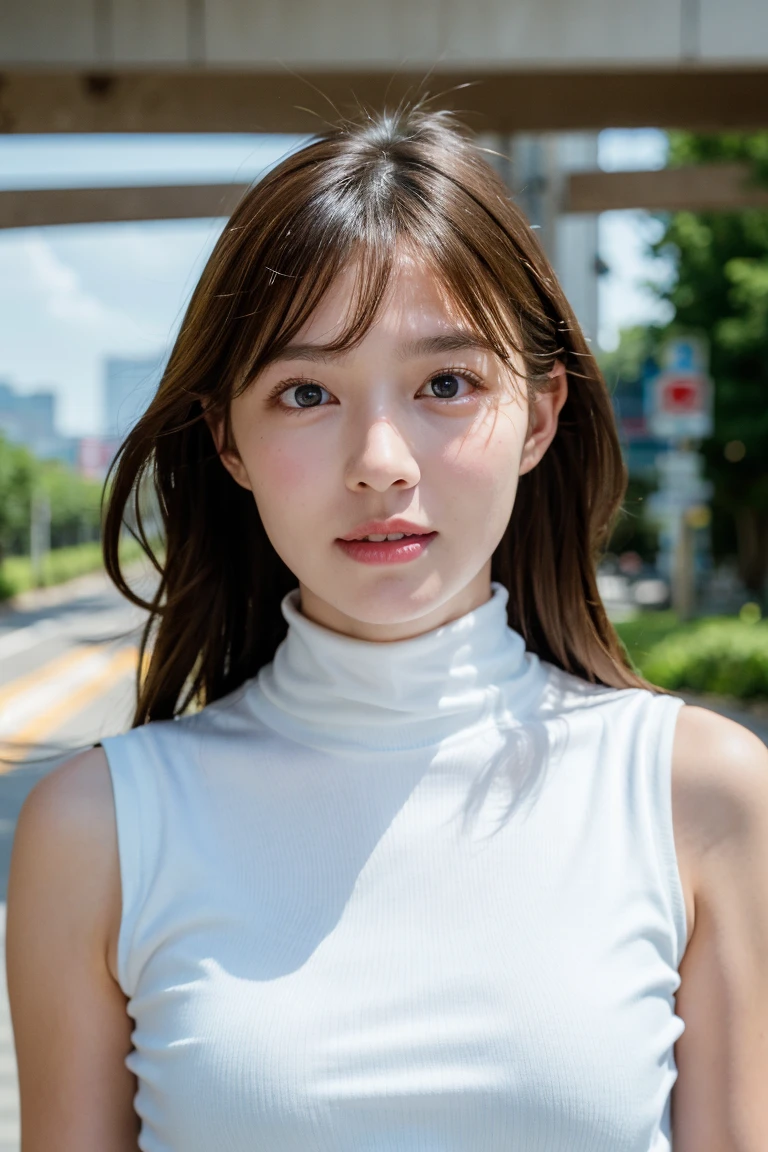 {(1 girl:18-year-old),(White turtleneck sweater:1.4)},
break,(RAW Photos, Highest quality), (Realistic, Photorealistic:1.4), Tabletop, Very delicate and beautiful, Very detailed, 8k wallpaper, ,, High resolution, Soft Light, {{Beautiful and detailed 19 year old girl, Very detailed目と顔, Beautiful and detailed nose, Beautiful and beautiful eyes}},
break,Cinema Lighting,City lights at night,Perfect ???????,Slender body,smile  (Dirty hair, Asymmetrical bangs, Light brown hair,)