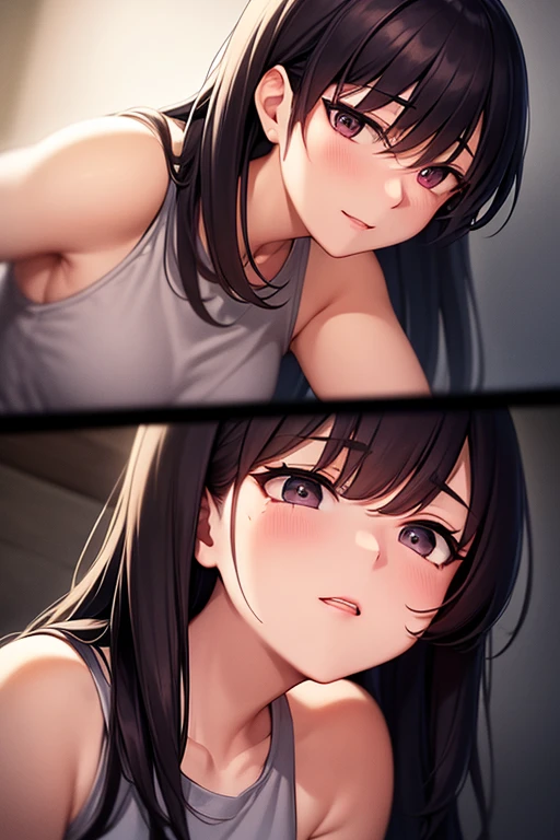 (table top:1.5)、(top quality:1.5)、(16k wallpaper:1.2)、(realistic:1.2)、(very detailed:1.2)、(Ultra A high resolution:1.2)、(very detailedでリアルな肌:1.2)、(A woman is fucked by a man standing on all fours:1.5)、(in a hotel bed:1.2)、20 year old beautiful woman、very delicate and beautiful eyes、Powerful and beautiful eyeshadow、(white transparent sleeveless), Tight clothes, big bust (I can see all my breasts)、firm skin, dark brown skin(dark brown skin) ,natural color lip、(long black hair)、(in semen:1.3)、(shout:1.2)、(eyes turned upward:1.2)、small waist、Seen from the side、thick thighs