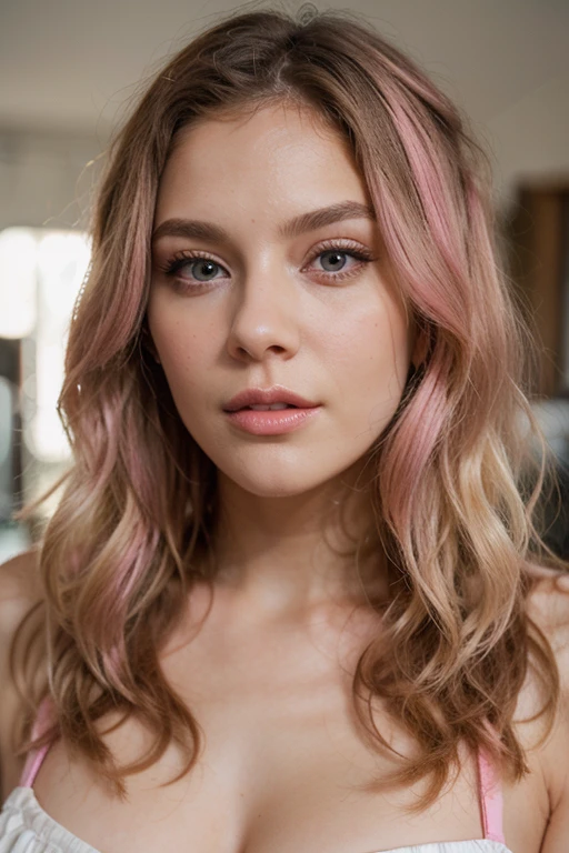 ((full body naked)) (high quality, 8k ultra hyper realistic detailed full photo of a beautiful girl 14 to 17 years old) ( pink faded hair styled in long and light brown eye color with) ((Body measurement 34-22-32 inch, and Bra Size/Cup Size: 32C)) (( jawline of125.5° in profile view, and is vertically positioned at the level of the stomion or upper lip, and the face has an intergonial-interzygomatic width ratio of 0.83:1. )) a physically-based raw rendering, uncropped unprocessed raw photo, ultra hyper realistic detailed full photo of an unimaginably beautiful woman, 1girl, intricate detailed face, captivating eyes, alluring lips, flawless skin, long flowing hair, elegant jewelry, luxurious dress, dramatic lighting, cinematic composition, masterpiece, photorealistic, 8k, ultra-detailed, hyperrealistic