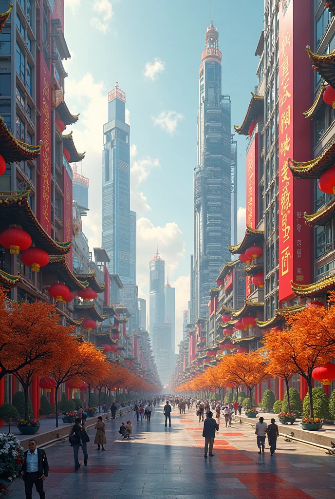 Create an image of a city in China, But let it be modern 
