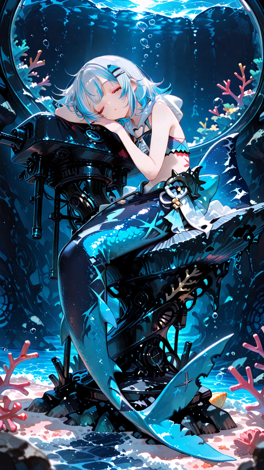 The girl has white hair，The girl's pupils turned upwards，Only a little black is visible，，Girl in a place full of tentacles and chains，A dragon's tail grows from the girl's ass，Blue eyes，The girl is beautiful，with two legs，The girl's face is human，The girl did not wear shoes，The girl raised her hands above her head and the back of her head, The girl's hands were chained and chained，The girl showed her armpits，The girl has white liquid under her armpits，Wear sex stockings on your legs，The girl was not wearing any clothes，The girl exposes her sexual organs，Girls wear only underwear and bras，white liquid on your face，The girl had a white liquid in her mouth，There is a white liquid on the body。There is a white liquid next to the girl。He wears a pink dog collar around his neck。The dog collar is connected with a chain。The girl opened her mouth wide，Sticking out his tongue,Completely bare shoulders and abdomen，The girl gasped。Slim legs，delicated face，The girl has white liquid on her face，Small and delicate feet。The thighs and calves are fully presented in front of me。No shoes on，The girl's collar is tied to an iron chain around her ankle。The collar on the girl's thigh is connected with a chain，The girl is in a place full of iron ingots and tentacles，This place contains a lot of white liquid，There is a lot of white liquid on the girl。There was a tentacle wrapped around the girl's abdomen，There are tentacles wrapped around the girl's body。