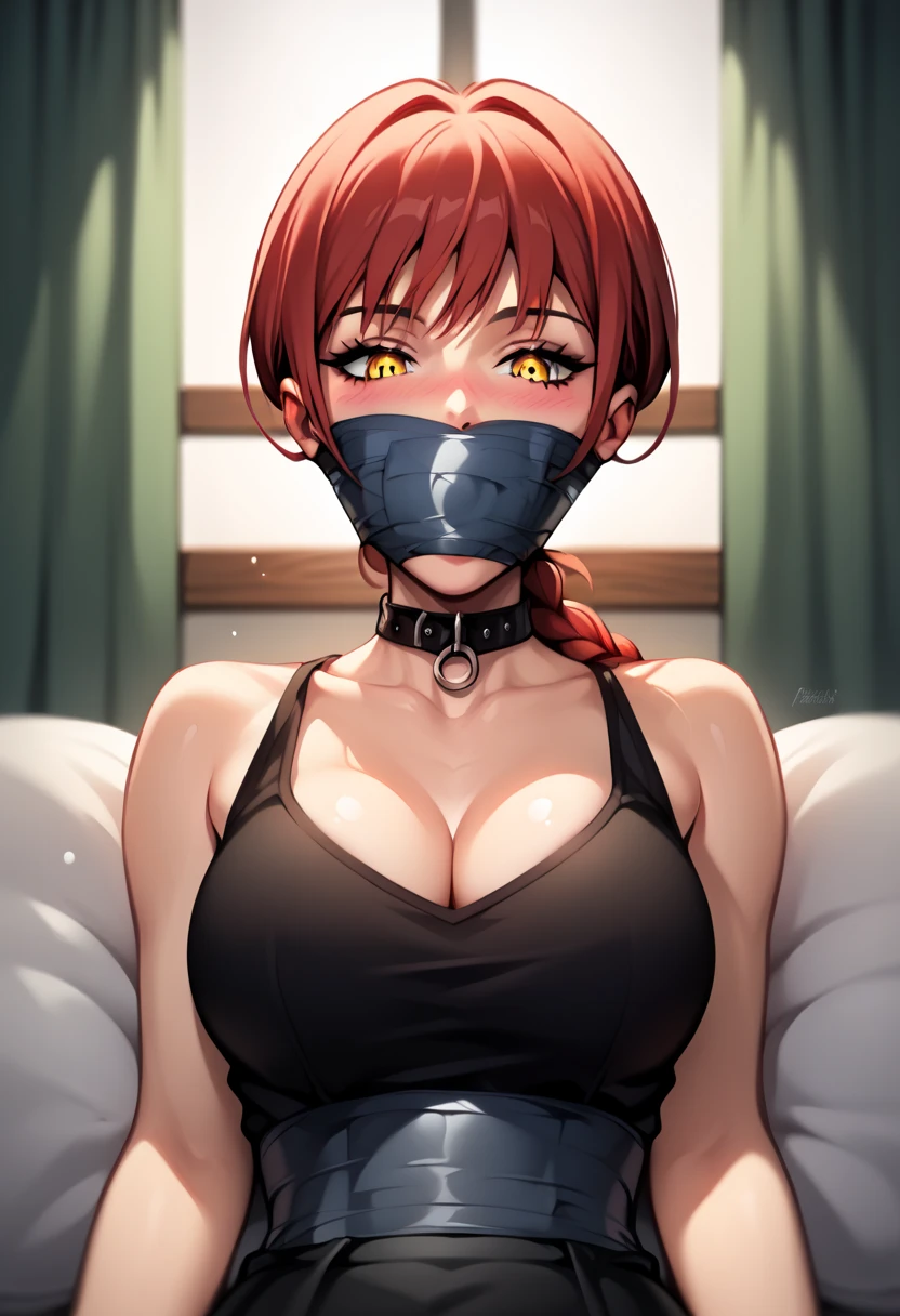 Score_9, score_8_up, source_anime, ultra detailed, embarrassed, full color, (((bedroom at night))), 1girl, (K-cup massive boobs), solo, necklace, (Clothes that show cleavage:1.2),  (drooling:1.3), (sweaty:1.5),  (erection nipple:1.5),