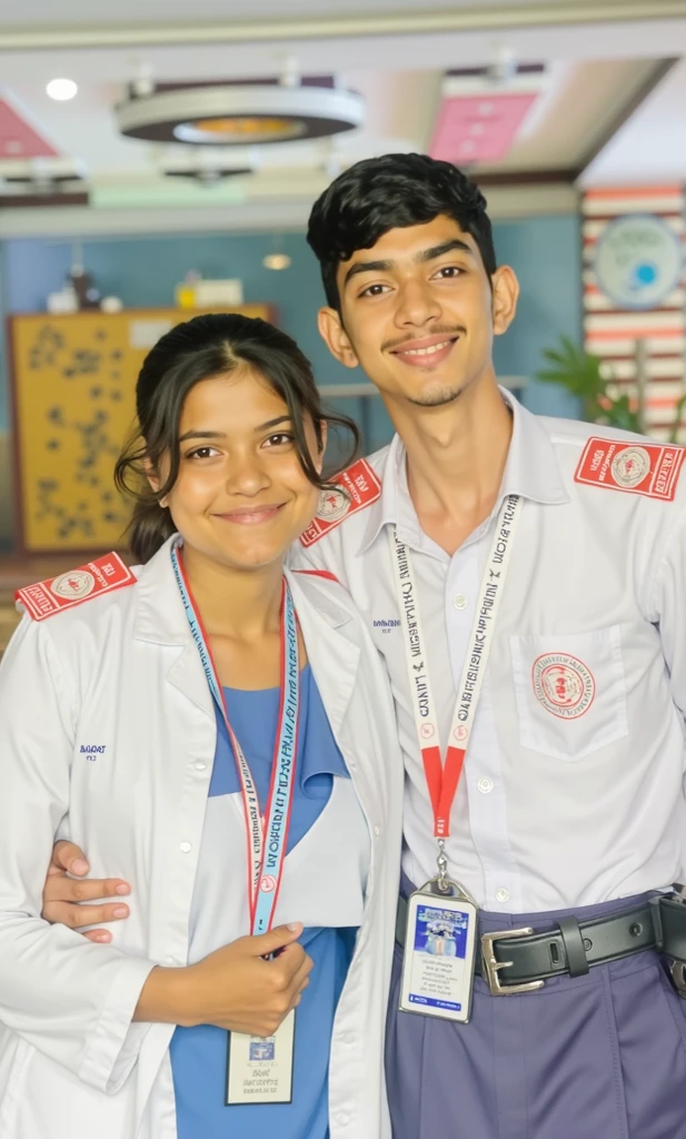They're posing for a photo in white shirt and tie, photography portrait, Toma de retrato, medical photography, Alejandra Fomina, Usar bata de laboratorio, batas de laboratorio, Usar bata de laboratorio y gafas, Foto de retrato, Fotos de alta calidad, Retrato de parejas, usar una bata de laboratorio, con bata de laboratorio y una blusa, por Maksimilijan Vanka, foto de familia, Retrato de pareja