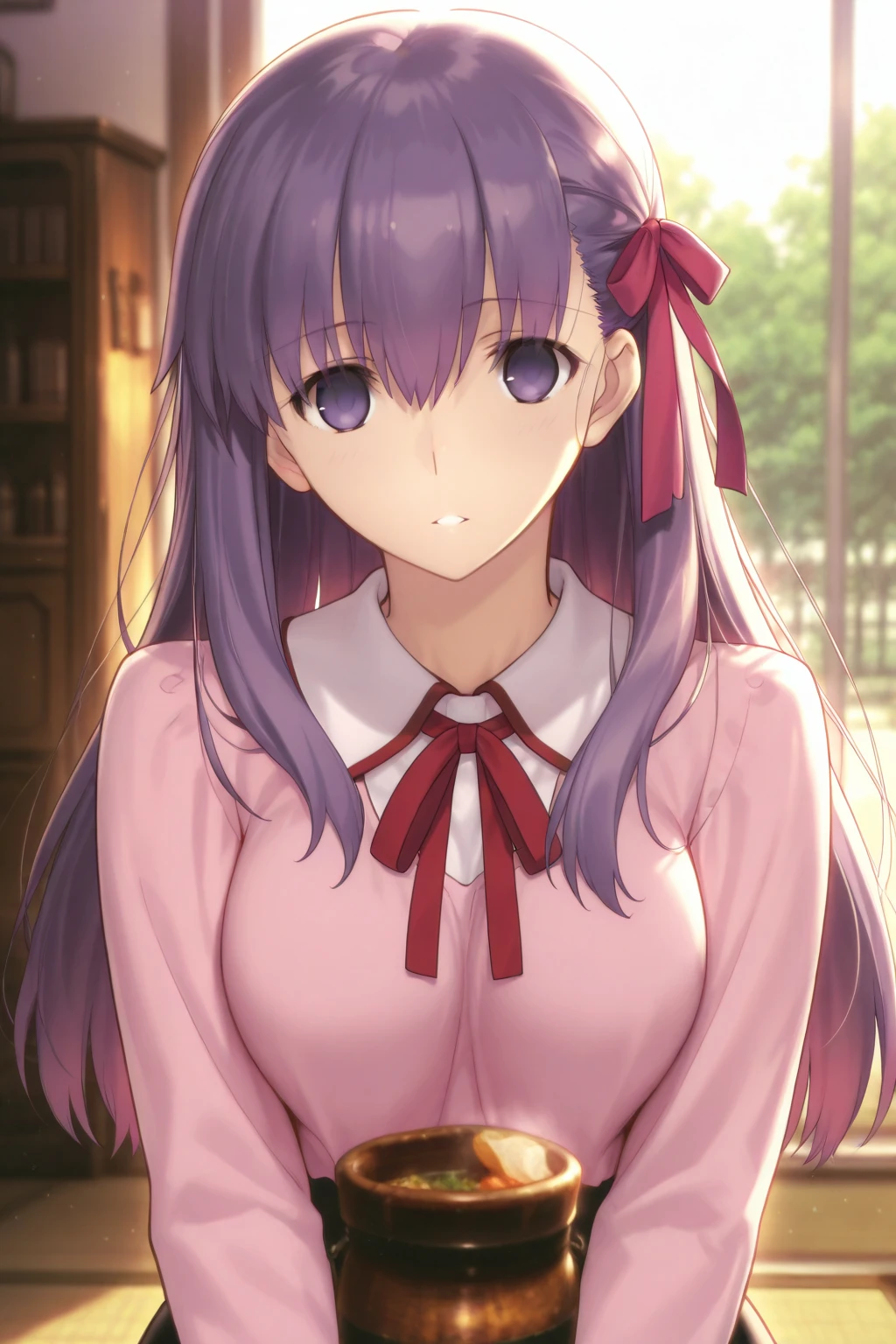 fern, <lora:fern-lora-nochekaiser:1>,fern, long hair, bangs, (purple eyes:1.1), purple hair, sidelocks, blunt bangs, bright pupils, half updo,, BREAK <lora:Covered erect nipples 1024Reg-000032:1>, (covered erect nipples:1.5), school uniform,, BREAK looking at viewer, (cowboy shot:1.5),, BREAK indoors, classroom,, BREAK <lyco:GoodHands-beta2:1>, (masterpiece:1.2), best quality, high resolution, unity 8k wallpaper, (illustration:0.8), (beautiful detailed eyes:1.6), extremely detailed face, perfect lighting, extremely detailed CG, (perfect hands, perfect anatomy),