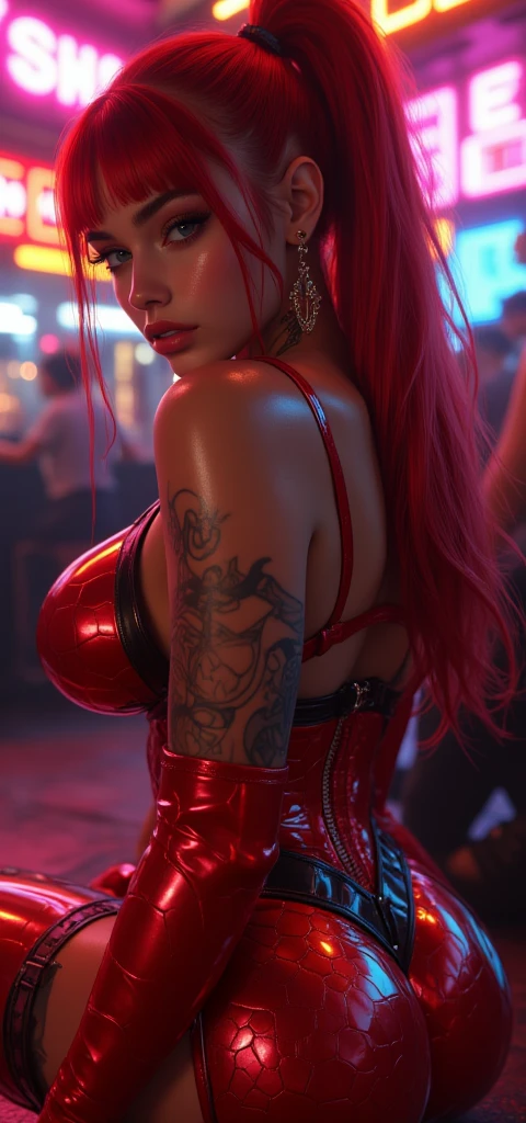 NSFW, naked, nude, open legs pose, (Best Quality,4k,8k,high resolution,Masterpiece:1.2),ultra detailed,(realist,photorealist,photo-realist:1.37),portrait,comic style,playful,Energetic, vibrant colors, dramatic lighting,seductive, evil smile,Blue and pink color scheme, harley quinn costume,expressive eyes, messy hair,whimsical background, dynamic pose,confident attitude,makeup smeared,sparkling personality,disturbed beauty, iconic bat motif, striking tattoos, rebellious spirit, gotham city skyline,laugh in the face of danger,bold elegance