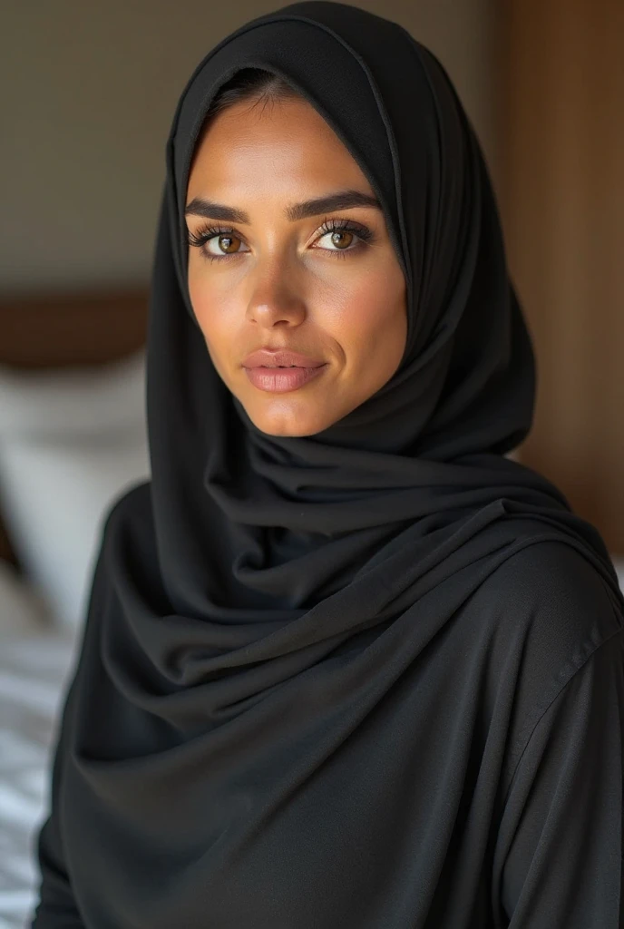 Muslim girl cleavage, from front
