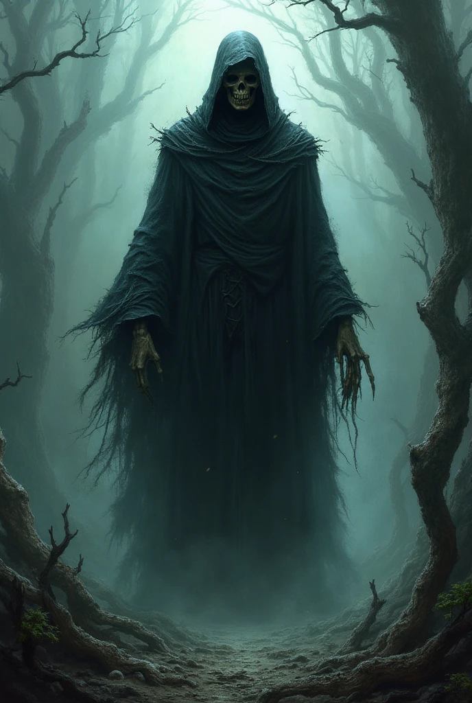 make an illustration about a legend that tells the story of a doctor who made a demonic pact, place elements that give the image a dark mood, fog and similar elements, ultra-realistic and detailed