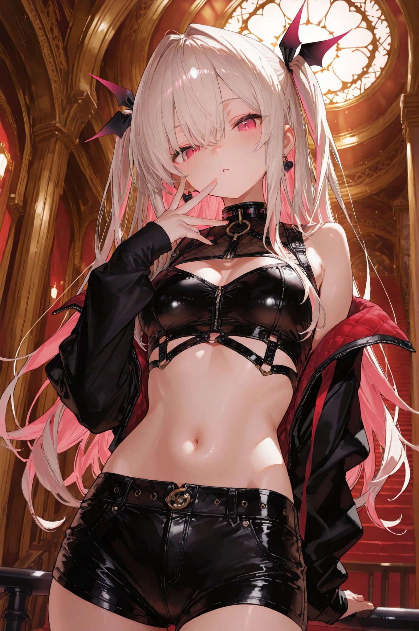 ((best quality)), ((masterpiece)), (detailed), NSFW, small breasts, prominent collarbones, skinny arms, flat stomach, visible hip bones, long hair, red hair, white hair, blonde hair, dark hair, ponytail, thick ponytail, heavy ponytail
